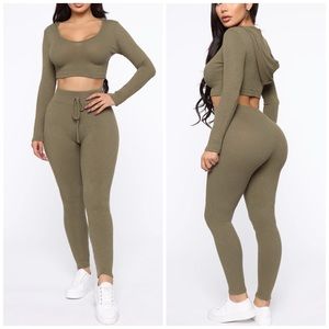 Fashion Nova Olive 2 piece set